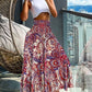 ⏳Limited-time 50% OFF⏰Casual Floral Print Shirred Wide Leg Skirt Pants